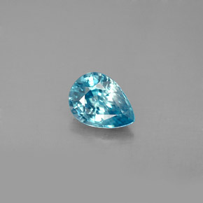 1.58캐럿 천연 블루 지르콘, 배 모양, 7.9×5.9 mm, VVS-VS