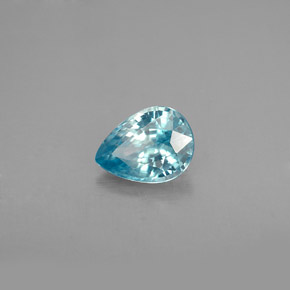 1.58캐럿 천연 블루 지르콘, 배 모양, 7.9×5.9 mm, VVS-VS