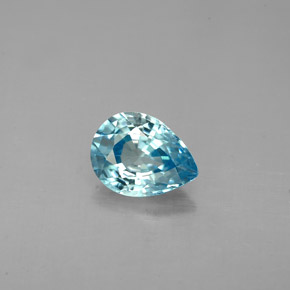1.54캐럿 천연 블루 지르콘, 배 모양, 7.9×5.9 mm, VVS-VS