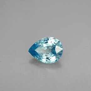 1.54캐럿 천연 블루 지르콘, 배 모양, 7.9×5.9 mm, VVS-VS