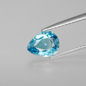 1.38캐럿 천연 블루 지르콘, 배 모양, 7.6×5.9 mm, VS
