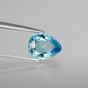 1.38캐럿 천연 블루 지르콘, 배 모양, 7.6×5.9 mm, VS