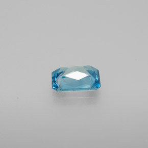 1.17캐럿 천연 블루 지르콘, 에메랄드 컷, 6.8×4.9 mm, VVS-VS