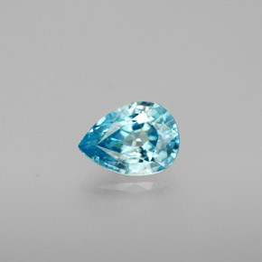 1.30캐럿 천연 블루 지르콘, 배 모양, 7.7×5.5 mm, VVS-VS