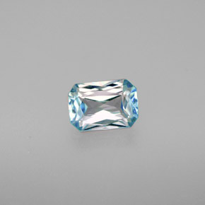 1.38캐럿 천연 블루 지르콘, 에메랄드 컷, 7.1×5 mm, VVS-VS