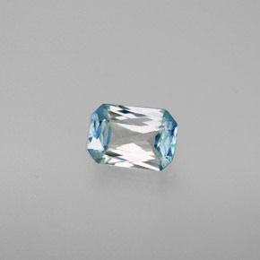 1.38캐럿 천연 블루 지르콘, 에메랄드 컷, 7.1×5 mm, VVS-VS