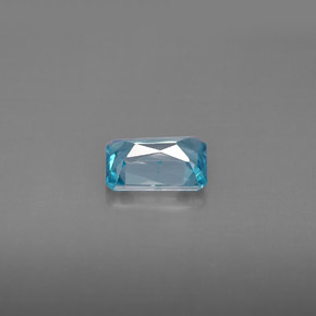 1.35캐럿 천연 블루 지르콘, 에메랄드 컷, 7.1×4.8 mm, VS