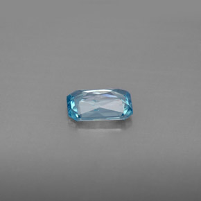 1.12캐럿 천연 블루 지르콘, 에메랄드 컷, 7×4.8 mm, VS