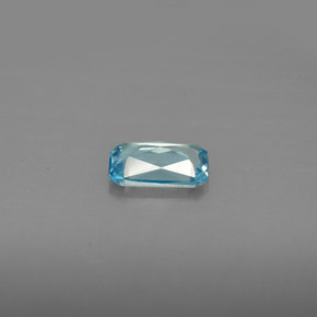0.93캐럿 천연 블루 지르콘, 에메랄드 컷, 6.9×4.8 mm, VVS