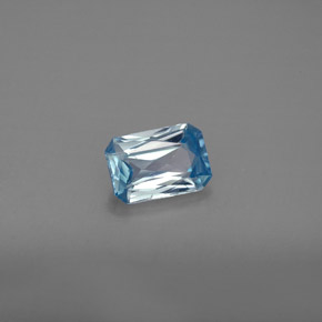 1.20캐럿 천연 블루 지르콘, 에메랄드 컷, 7×4.8 mm, VS