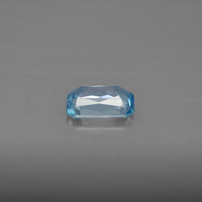 1.20캐럿 천연 블루 지르콘, 에메랄드 컷, 7×4.8 mm, VS