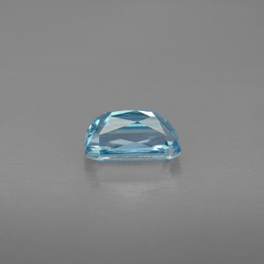 1.27캐럿 천연 블루 지르콘, 에메랄드 컷, 6.9×3.9 mm, VVS-VS