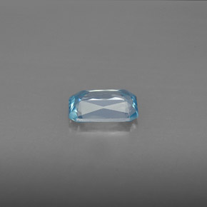 1.22캐럿 천연 블루 지르콘, 에메랄드 컷, 7.1×4.9 mm, VVS-VS
