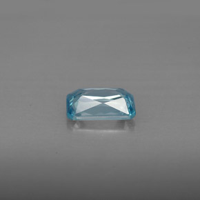 1.23캐럿 천연 블루 지르콘, 에메랄드 컷, 7.1×4.8 mm, VS