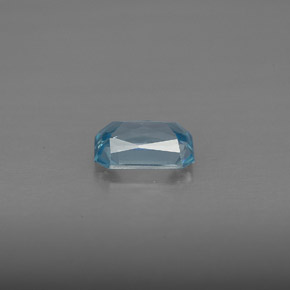 1.27캐럿 천연 블루 지르콘, 에메랄드 컷, 7×4.8 mm, VVS-VS