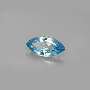 1.58캐럿 천연 블루 지르콘, 마퀴즈, 9.5×5.1 mm, VS