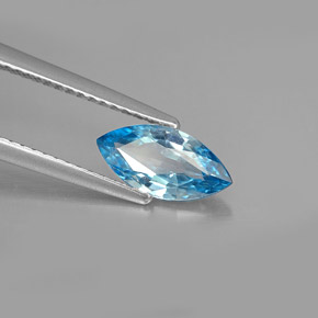 1.31캐럿 천연 블루 지르콘, 마퀴즈, 10.1×5 mm, VVS-VS