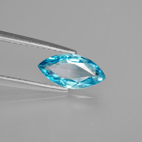 1.38캐럿 천연 블루 지르콘, 마퀴즈, 10.2×5.1 mm, VVS-VS