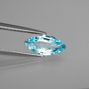 1.30캐럿 천연 블루 지르콘, 마퀴즈, 9.9×4.8 mm, VVS-VS