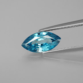 1.51캐럿 천연 블루 지르콘, 마퀴즈, 9.9×5.1 mm, VS
