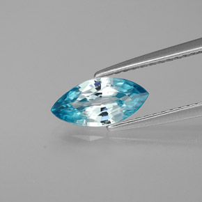 1.38캐럿 천연 블루 지르콘, 마퀴즈, 9.9×4.9 mm, VS