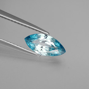 1.38캐럿 천연 블루 지르콘, 마퀴즈, 9.9×4.9 mm, VS