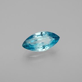 1.52캐럿 천연 블루 지르콘, 마퀴즈, 9.9×4.9 mm, VVS-VS