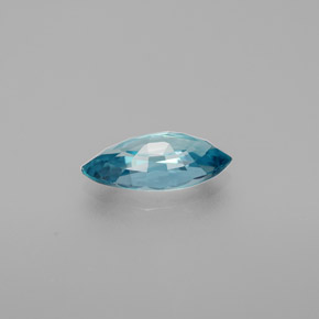 1.52캐럿 천연 블루 지르콘, 마퀴즈, 9.9×4.9 mm, VVS-VS
