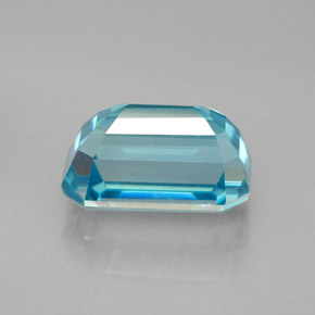 6.46캐럿 천연 블루 지르콘, 에메랄드 컷, 11.3×6.8 mm, VVS