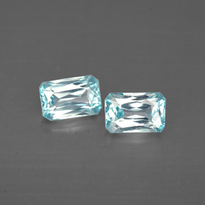 캐럿 천연 블루 지르콘 보석, 에메랄드 컷, 6.1×4 mm, VVS-VS