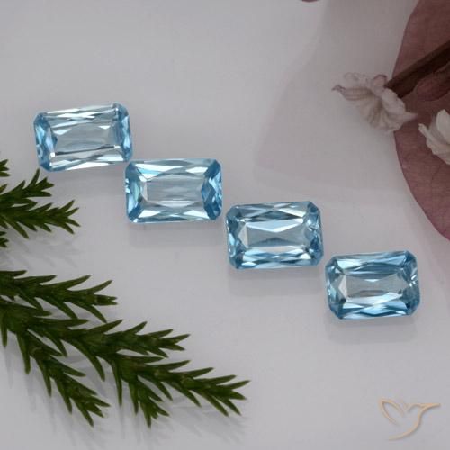 2.94캐럿 천연 딥 마야 블루 지르콘 보석, 에메랄드 컷, 5.8×4.1 mm, VS