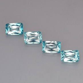 3.41캐럿 천연 하늘색 지르콘 보석, 에메랄드 컷, VS