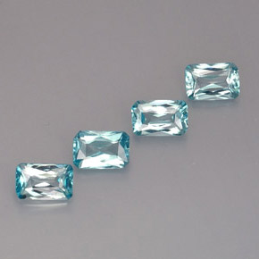 캐럿 천연 파란색 지르콘 보석, 에메랄드 컷, VS