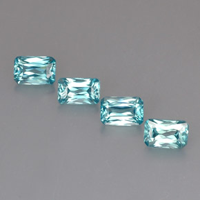 캐럿 천연 블루 지르콘 보석, 에메랄드 컷, 6.1×4 mm, VS