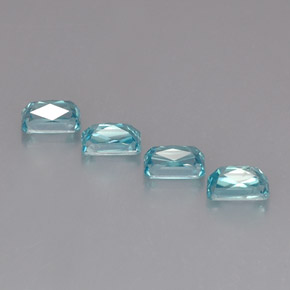 캐럿 천연 블루 지르콘 보석, 에메랄드 컷, 6.1×4 mm, VS