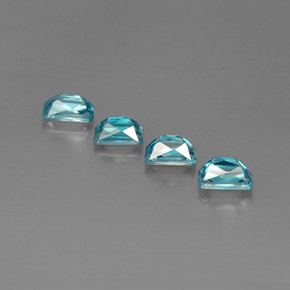 캐럿 천연 블루 지르콘 보석, 에메랄드 컷, 5.9×4.1 mm, VS