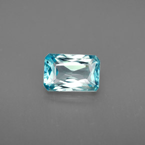 1.53캐럿 천연 블루 지르콘, 에메랄드 컷, 7.2×4.8 mm, VVS-VS