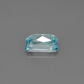1.53캐럿 천연 블루 지르콘, 에메랄드 컷, 7.2×4.8 mm, VVS-VS