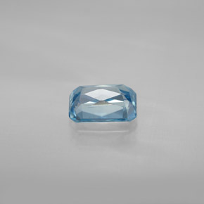 1.30캐럿 천연 블루 지르콘, 에메랄드 컷, 6.8×4.8 mm, VVS-VS