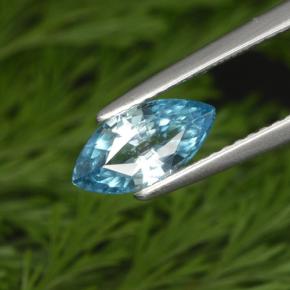 1.42캐럿 천연 블루 지르콘, 마퀴즈, 9.8×5 mm, VVS