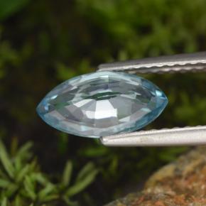 1.52캐럿 천연 블루 지르콘, 마퀴즈, 9.9×5.1 mm, VVS