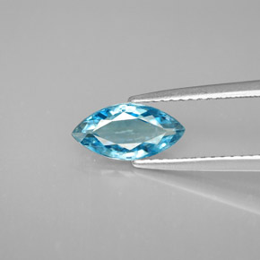 1.52캐럿 천연 블루 지르콘, 마퀴즈, 10.1×5 mm, VS