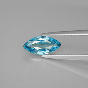 1.33캐럿 천연 블루 지르콘, 마퀴즈, 10×4.9 mm, VS