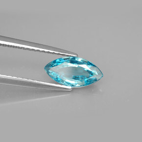 1.44캐럿 천연 블루 지르콘, 마퀴즈, 9.9×5 mm, VVS