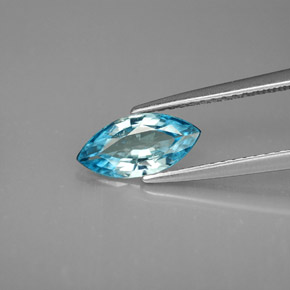1.33캐럿 천연 블루 지르콘, 마퀴즈, 10.2×5 mm, VVS-VS