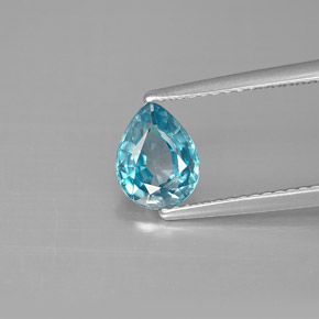 1.50캐럿 천연 블루 지르콘, 배 모양, 7.7×5.9 mm, VVS-VS