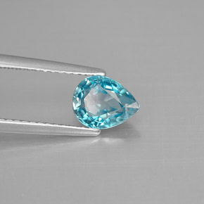 1.50캐럿 천연 블루 지르콘, 배 모양, 7.7×5.9 mm, VVS-VS