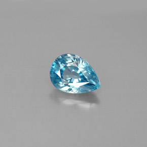 1.66캐럿 천연 블루 지르콘, 배 모양, 8×5.8 mm, VVS-VS