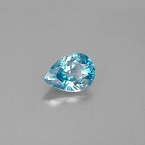 1.66캐럿 천연 블루 지르콘, 배 모양, 8×5.8 mm, VVS-VS