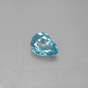1.67캐럿 천연 블루 지르콘, 배 모양, 8.1×6.1 mm, VVS